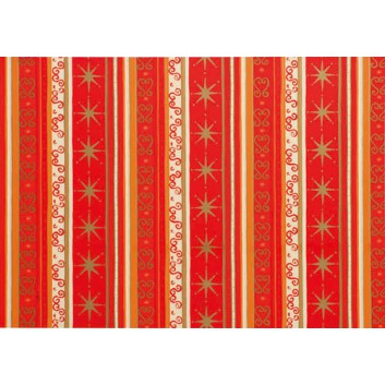  Weihnachts-Geschenkpapier, Großrolle; 50 cm x 250 m / 70 cm x 250 m; Weihnachts-Sterne und Symbole; rot; 2A5462 