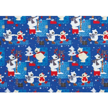  Weihnachts-Geschenkpapier, Großrolle; 50 cm x 250 m / 70 cm x 250 m; Bambini, Kinder; blau; 2A5465; Geschenkpapier, gestrichen-glatt, 80g/qm 