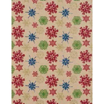  Weihnachts-Geschenkpapier, Großrolle; 50 cm x 250 m; Eiskristalle; bunt; 395513; Kraftpapier, enggerippt, braun 60 g/qm 
