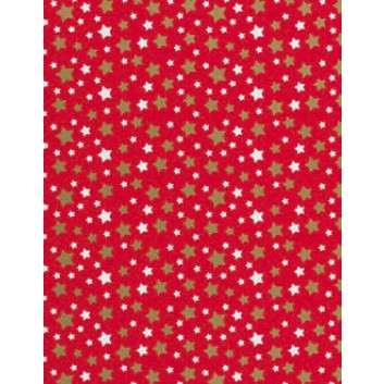  Weihnachts-Geschenkpapier, Großrolle; 50 cm x 250 m / 70 cm x 250 m; Weihnachts-Sterne in weiß und gold auf r; rot; 3A5533 