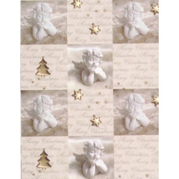  Weihnachts-Geschenkpapier, Großrolle; 50 cm x 250 m / 70 cm x 250 m; Weihnachts-Engel, Symbole und Schriftzug; creme; 3A5544 