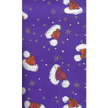  Weihnachts-Geschenkpapier, Großrolle; 50 cm x 250 m / 70 cm x 250 m; Nikolausmütze; blau; 49830; Geschenkpapier weiß, gestrichen-glatt 