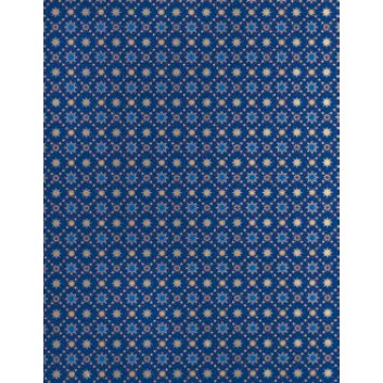  Weihnachts-Geschenkpapier, Großrolle; 50 cm x 250 m; Sternchen; blau-gold; 4A5632; Geschenkpapier, gestrichen-glatt 80 g/qm 