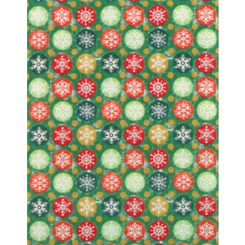  Weihnachts-Geschenkpapier, Großrolle; 50 cm / 70 cm x 250 m, Secare-Rolle; Punkte mit Eiskristallen; rot-grün; 8A81537 