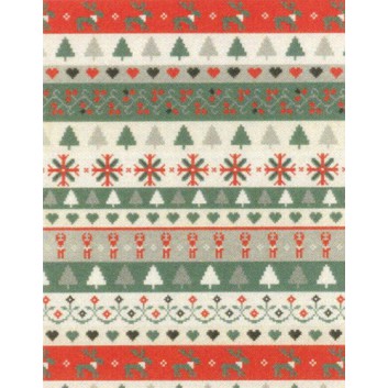  Weihnachts-Geschenkpapier, Großrolle; 50 cm / 70 cm x 250 m, Secare-Rolle; Streifen mit Weihnachtspixelmotiven; rot-weiß-taupe; 8A8385011 