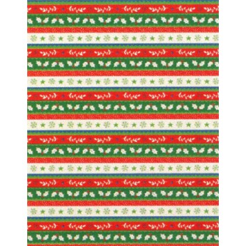  Weihnachts-Geschenkpapier, Großrolle; 50 cm / 70 cm x 250 m, Secare-Rolle; Streifen mit Weihnachtsmotiven; rot-grün-weiß; 8A8531 