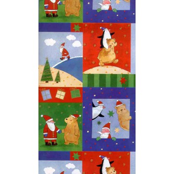 Weihnachts-Geschenkpapier, Großrolle; 70 cm x 250 m; Weihnachts-Baum, Rentier und d; rot; 195331; Kraftpapier, braun, ca. 70g/qm 