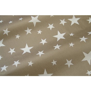  Weihnachts-Geschenkpapier, light; 50 cm /  75 cm; Stars United; taupe-weiß; 65451; Kraftpapier weiß, enggerippt ca. 40 g/qm 