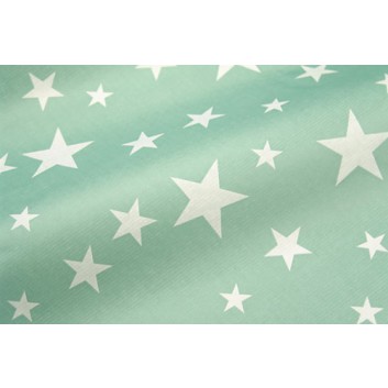  Weihnachts-Geschenkpapier, light; 50 cm /  75 cm; Stars United; mintgrün-weiß; 65453; Kraftpapier weiß, enggerippt ca. 40 g/qm 