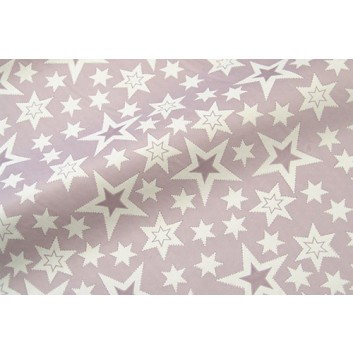 Weihnachts-Geschenkpapier, light; 50 cm /  75 cm; Stella; flieder; 67941; Recyclingpapier weiß, glatt ca. 30-35 g/; mit lichtechten Farben gedruckt 