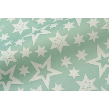  Weihnachts-Geschenkpapier, light; 50 cm /  75 cm; Stella; mint; 67942; Recyclingpapier weiß, glatt ca. 30-35 g/; mit lichtechten Farben gedruckt 
