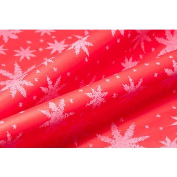  Weihnachts-Geschenkpapier, light; 50 cm /  75 cm; Eiskristall; rot-weiß; 68641; Recyclingpapier weiß, glatt ca. 30-35 g/ 