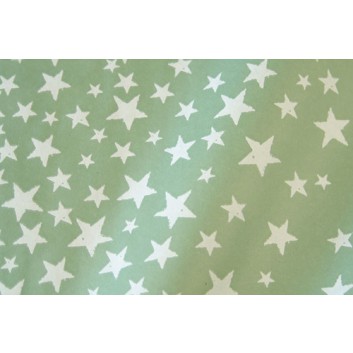  Weihnachts-Geschenkpapier, light; 50 cm / 75 cm; Sternenzelt: Sternenhimmel; salbei; 68931; Recyclingpapier weiß, glatt ca. 35 g/m² 