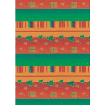  Weihnachts-Geschenkpapier, Großrolle; 50 cm x 250 m; Weihnachtsmuster; rot; 67933; Kraftpapier, enggerippt 