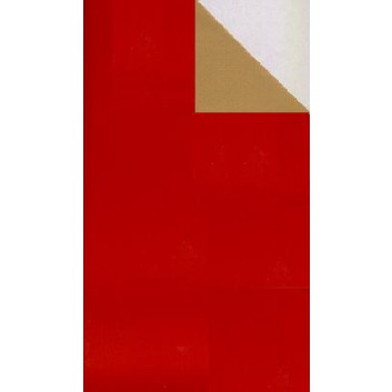  Geschenkpapier; 50 cm x 250 m / 70 cm x 250 m; bicolor, zweiseitig farbig; rot glänzend - altgold mattglanz; 11117; Lackpapier, weiß glatt 
