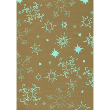  Weihnachts-Geschenkpapier, Großrolle; 50 cm x 250 m / 70 cm x 250 m; Weihnachtskristal; türkis auf gold; 86411 