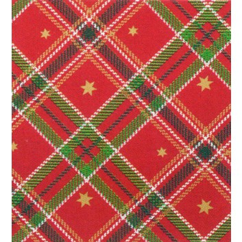  Weihnachts-Geschenkpapier, 50m-Rolle; 50 cm x 50 m; Schottenkaro mit Sternchen; bordeaux; # 9A88571; Geschenkpapier, gestrichen-glatt 80 g/qm 