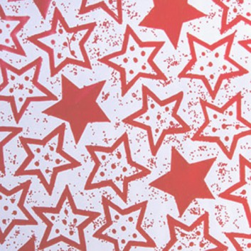  Weihnachts-Geschenkpapier, Großrolle; 50 cm / 70 cm x 250 m, Secare-Rolle; Festive Stars: Sterne groß; rose-weiß; 88881 