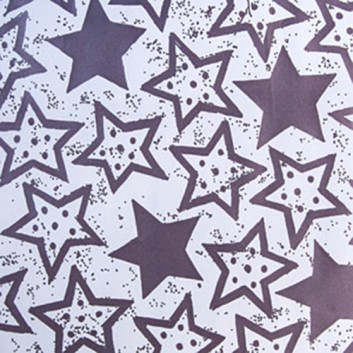  Weihnachts-Geschenkpapier, Großrolle; 50 cm / 70 cm x 250 m, Secare-Rolle; Festive Stars: Sterne groß; flieder-weiß; 88882 