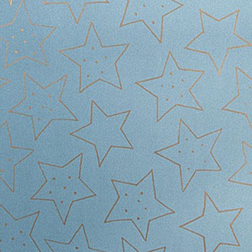  Weihnachts-Geschenkpapier, Großrolle; 50 cm / 70 cm x 250 m, Secare-Rolle; Sternzeit: Sterne groß; bleu-gold; 88891 