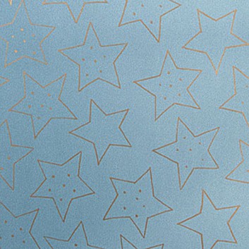  Weihnachts-Geschenkpapier, Großrolle; 50 cm / 70 cm x 250 m, Secare-Rolle; Sternzeit: Sterne groß; bleu-gold; 88891 