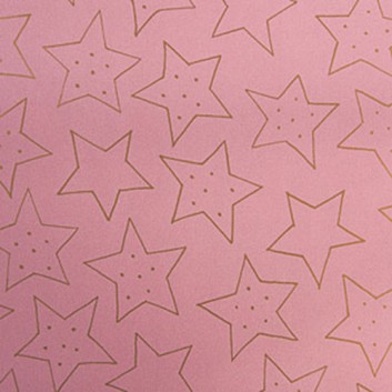  Weihnachts-Geschenkpapier, Großrolle; 50 cm / 70 cm x 250 m, Secare-Rolle; Sternzeit: Sterne groß; rosa-gold; 88892 