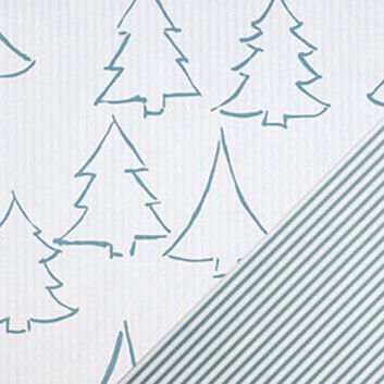  Weihnachts-Geschenkpapier, Großrolle; 50 cm / 70 cm x 250 m, Secare-Rolle; Forest: Tanne groß, modern + Streifen 