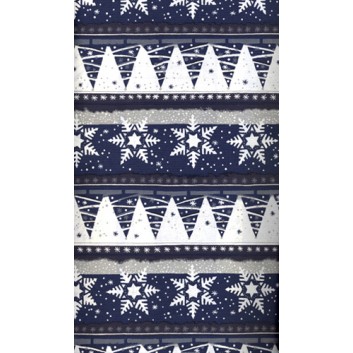  Weihnachts-Geschenkpapier, Großrolle; 50 cm x 250 m / 70 cm x 250 m; abstrakte Motive: mit Weihnachtsbäume, W; blau; 39939 