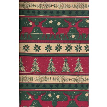  Weihnachts-Geschenkpapier, Großrolle; 50 cm x 250 m / 70 cm x 250 m; Hirsche; grün; 39941; Kraftpapier, weiss-enggerippt 