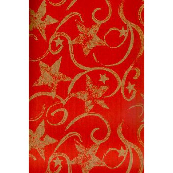  Weihnachts-Geschenkpapier, Großrolle; 50 cm x 250 m / 70 cm x 250 m; Weihnachts-Symbole; rot; 49867; Kraftpapier, braun-enggerippt 