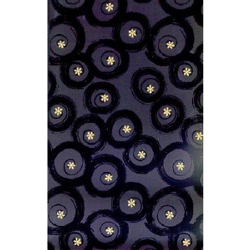  Weihnachts-Geschenkpapier, Großrolle; 50 cm x 250 m / 70 cm x 250 m; Kreise mit Stern; schwarz; 59106; Kraftpapier, gestrichen-glatt 