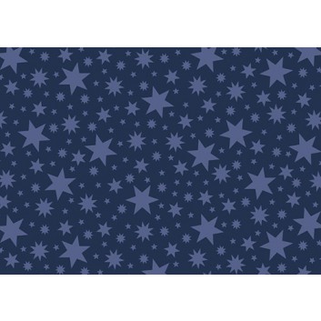  Braun & Company Weihnachts-Geschenkpapier, Deluxe; 70 cm x 1,5 m; Beautiful Stars: Sterne; nachtblau (Ton-in-Ton); 23619; Papier, alubedampft 