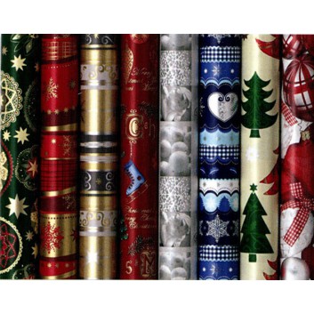  Weihnachts-Geschenkpapier, Röllchen; 70 cm x 5 m; sortierte Motive; keine Farbauswahl möglich, Lie 