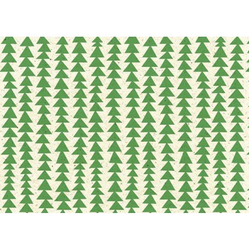  Braun & Company Graspapier-Weihnachtspapier; 70 cm x 1,5 m; Modern Forest (Tannenbäume); grün auf natur; 22604; Graspapier; Röllchen; ca. 80 g/qm 