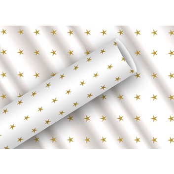  Braun & Company Weihnachts-Klarsicht-Folie mit Motiv; 70 cm x 2,5 m; Little Stars: Sternchen; gold; 6659; Transparentfolie, bedruckt 