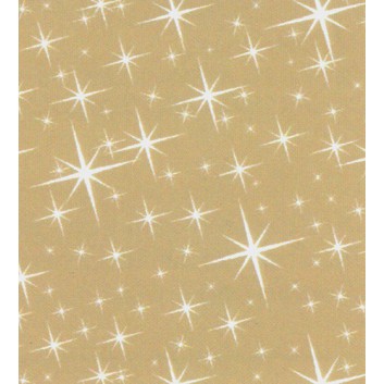  Weihnachts-Geschenkpapier, 50m-Rolle; 50 cm x 50 m; Sternenlicht; weiß auf gold; # 92586; Geschenkpapier, gestrichen-glatt 80 g/qm 