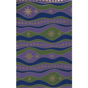  Weihnachts-Geschenkpapier, 100m-Rolle; 70 cm x 100 m; Wellen; blau-lila; 2087-68 