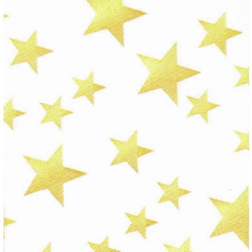  Weihnachts-Geschenkpapier, Exklusiv; 70 cm x 50 m; Golden Glam; Goldsterne auf weiß; # 12.8261.6; Recyclingpapier + Mellic-Relieffarbe; ca. 80g/m² 