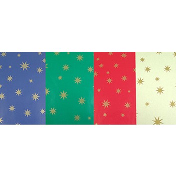  Werola Weihnachts-Geschenkpapier, Kraftpack; 1 x 4 m; Sterne; verschiedene Farben; 5068; Kraftpapier braun, enggerippt; Röllchen; 70 g/qm 