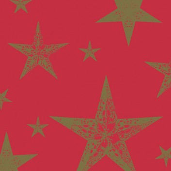  Duni Weihnachts-Servietten; 24 x 24 cm; My Star rot; rot; 169328; 3-lagig; 1/4-Falz (quadratisch); Zelltuch 