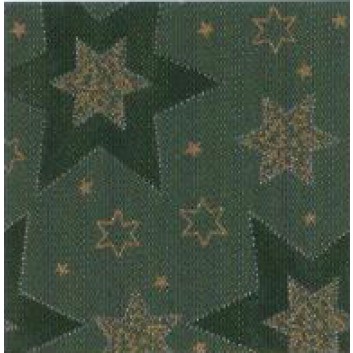  Duni Weihnachts-Servietten; 33 x 33 cm; Sterne; gold auf dunkelgrün; 161872; 3-lagig; 1/4-Falz (quadratisch); Zelltuch 