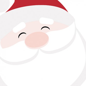  Duni Weihnachts-Servietten; 33 x 33 cm; Santa Face; weiß-rot-grau; 183586; 3-lagig; 1/4-Falz (quadratisch); Zelltuch 
