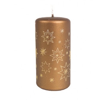  HomeFashion Adventskerzen; Shiny Stars gold; gold, Sterne gold; 112 mm; ca. 32h; Durchmesser: 60 mm 