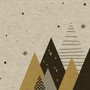  Paper + Design Recycling Weihnachts-Cocktail-Servietten; 25 x 25 cm; Graphic trees: Tannen modern; schwarz-gold auf Natural; NA121; 2-lagig 