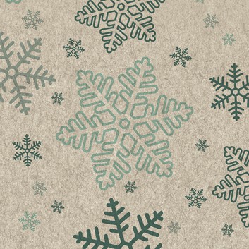  Paper + Design Recycling Weihnachts-Cocktail-Servietten; 25 x 25 cm; Snowflakes: Schneeflocken; wasserblau auf Natural; #193679; 2-lagig 