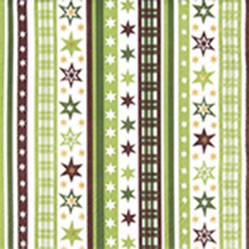  HomeFashion Weihnachts-Cocktail-Servietten; 25 x 25 cm; Stripes & Stars grün; grün-braun auf weiß; 511356; 3-lagig; 1/4 Falz (quadratisch) 