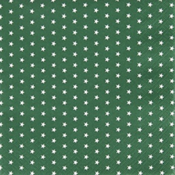  Weihnachts-Servietten; 33 x 33 cm; Mini Stars; grün; 611357; 3-lagig; 1/4 Falz (quadratisch); Zelltuch 