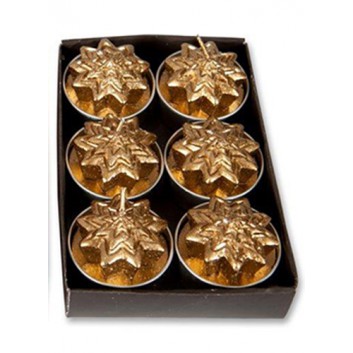  Weihnachts-Teelicht, Motiv; Stern; gold; ca. DU: 4 cm / Höhe: 3,4 cm 