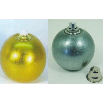  Öllicht; Kugel; gold / silber; ca. 10 cm; Kugel 