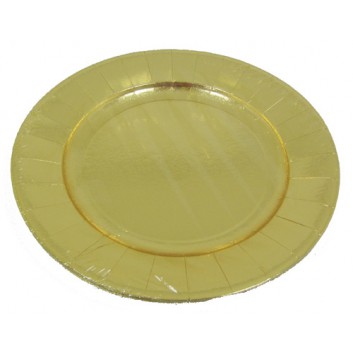  Hosti-Pfiffkuss Teller / Platzteller / Servierplatte; Ø 29 cm; uni; gold; Pappe; rund; für Kanapés, Fingerfood uvm. 